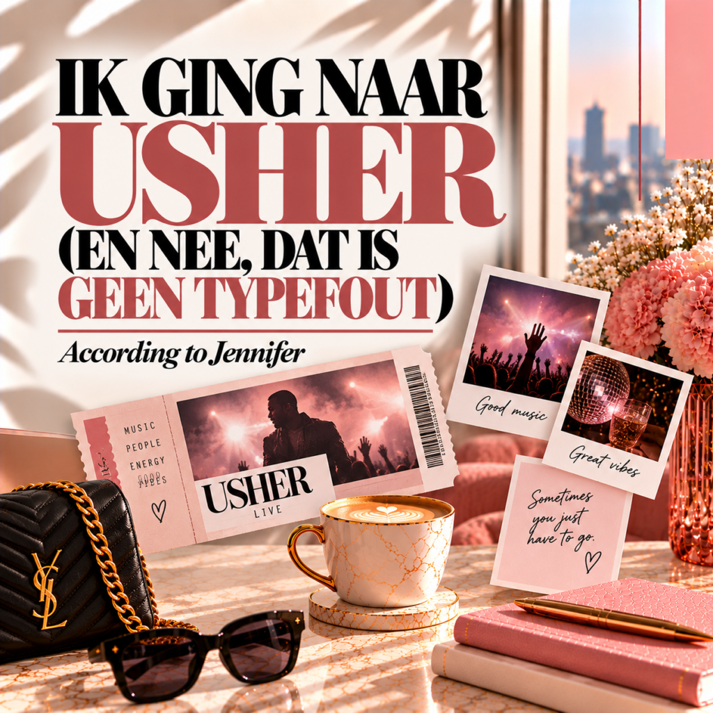 Stijlvolle Usher-concertcollage met koffie